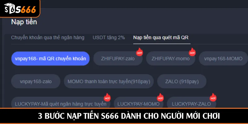 3 bước nạp tiền S666 dành cho người mới chơi